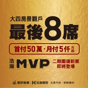 [台中東區]浩瀚MVP，精武商圈正核心，萬坪綠景大4房1118萬起